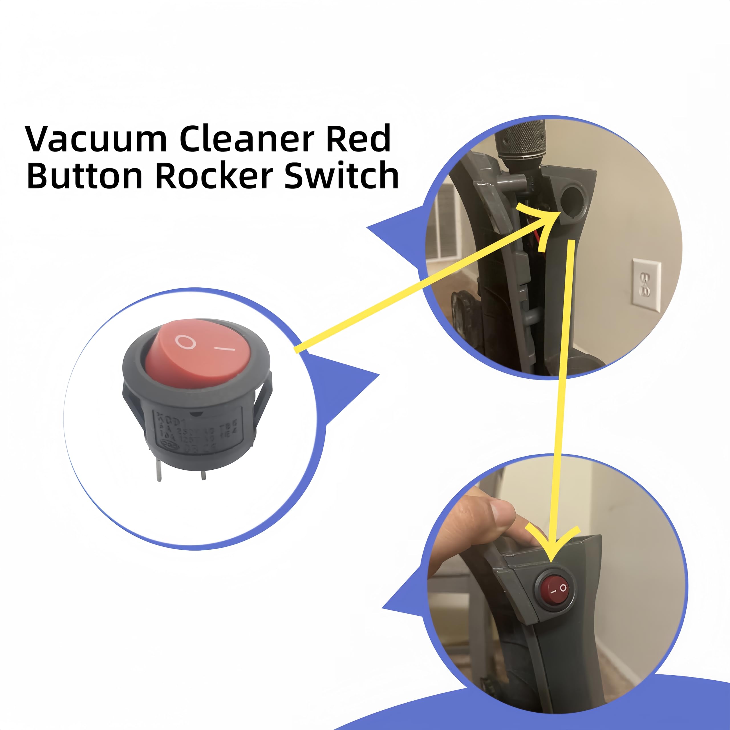 Amazon.com: Emmui KCD1 12V DC AC 125V,10A; AC 250V,6A Red Button